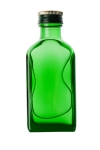 A small green bottle isolated on white